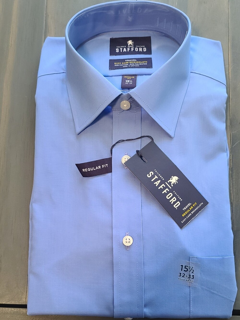 Stafford Light Blue Men's Dress Shirt - Regular Fit